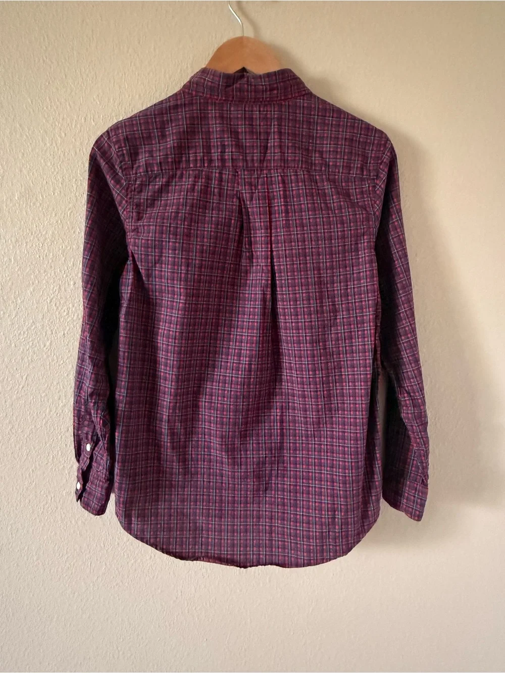 Ralph Lauren Boys Long-Sleeve Plaid Button-Down Shirt - Burgundy Plaid